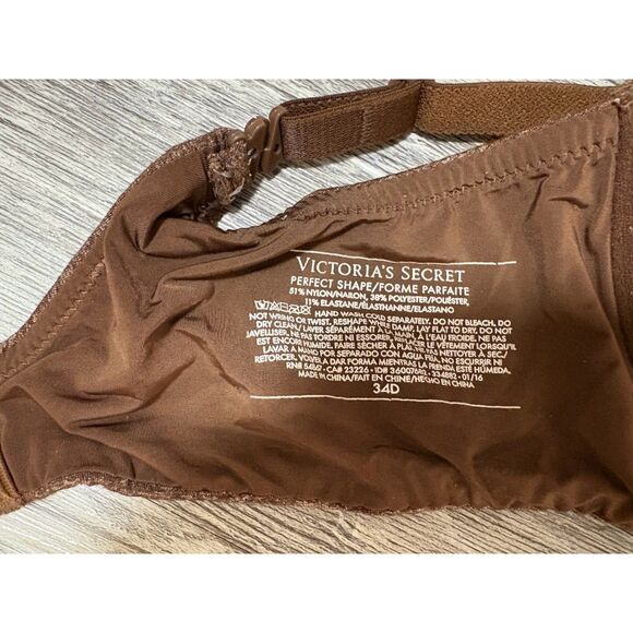 Victoria’s Secret Bra 34D Brown Perfect Shape Multiway T-Shirt Everyday Wear - Picture 2 of 4